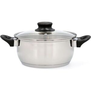 Casserole en acier inoxydable Quid Habitat 22 cm avec couvercle en verre - Publicité Casserole en acier inoxydable Quid Habitat 22 cm avec couvercle en verre - Publicité