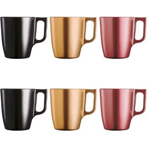 Luminarc Flashy - Juego de 6 Tazas de Café 25cl - Vidrio Templado Luminarc Flashy - Juego de 6 Tazas de Café 25cl - Vidrio Templado