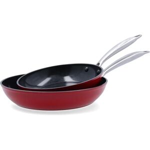 QUID Mirro Red Metal Pan Set - 2/3 Pieces Kitchenware QUID Mirro Red Metal Pan Set - 2/3 Pieces Kitchenware