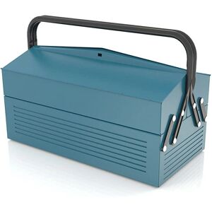 Caja de Herramientas Metálica Azul Heco 2 Compartimentos 400x210x195mm - Organización Eficiente Caja de Herramientas Metálica Azul Heco 2 Compartimentos 400x210x195mm - Organización Eficiente