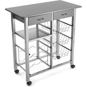 VERSA Leicester Kitchen Cart with Drawers and Wine Rack - Kitchen Cart VERSA Leicester Kitchen Cart with Drawers and Wine Rack - Kitchen Cart