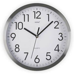 Versa 20550073 Orologio in Alluminio Argento - Orologio a Parete/Tavolo Versa 20550073 Orologio in Alluminio Argento - Orologio a Parete/Tavolo
