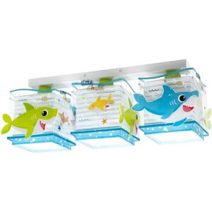 Lustre Enfant Little Shark Bleu - 3 Lumières - Publicité Lustre Enfant Little Shark Bleu - 3 Lumières - Publicité
