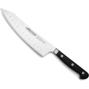 Arcos Opera - Coltello santoku a dondolo - Acciaio inossidabile forgiato NITRUM 180 mm - Manico POM - Nero Arcos Opera - Coltello santoku a dondolo - Acciaio inossidabile forgiato NITRUM 180 mm - Manico POM - Nero