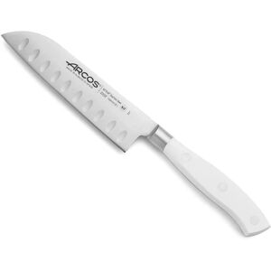 Arcos Arcs Riviera Blanc Serie - Santoku Mes - Gemaakt van roestvrij staal - 140mm - Wit handvat - Keukengerei Arcos Arcs Riviera Blanc Serie - Santoku Mes - Gemaakt van roestvrij staal - 140mm - Wit handvat - Keukengerei