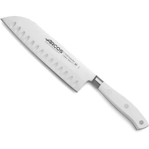 Serie Riviera Blanc de Arcos - Cuchillo Santoku - Acero Inoxidable Forjado - Mango Blanco - Herramienta de Cocina Serie Riviera Blanc de Arcos - Cuchillo Santoku - Acero Inoxidable Forjado - Mango Blanco - Herramienta de Cocina
