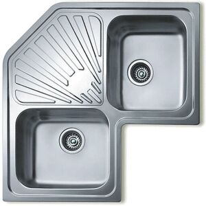 Fregadero de Cocina Angular 2C Teka Acero Inoxidable - 2 Senos y Escurridor Fregadero de Cocina Angular 2C Teka Acero Inoxidable - 2 Senos y Escurridor