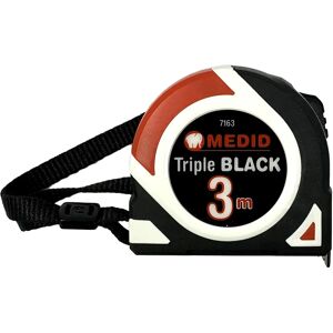 Medid - Flexomètre Triple Noir 3m x 16mm - Ruban à mesurer - Publicité Medid - Flexomètre Triple Noir 3m x 16mm - Ruban à mesurer - Publicité
