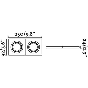 Faro Lighting Rad-2 Double Tiltable Square Recessed Spotlight - Ceiling Lighting Faro Lighting Rad-2 Double Tiltable Square Recessed Spotlight - Ceiling Lighting