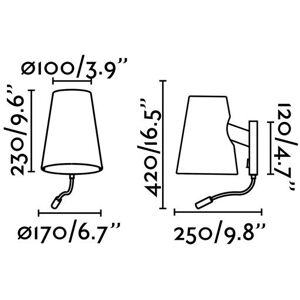 Faro Lupe - Wall Light Indoor Chrome White - 1 Light, E27, LED Faro Lupe - Wall Light Indoor Chrome White - 1 Light, E27, LED