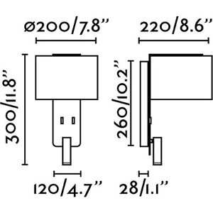 Faro Fold Wall Light - Black Shade E27 with Reading 3W - Wall Light Faro Fold Wall Light - Black Shade E27 with Reading 3W - Wall Light