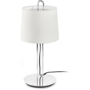 Lampada da Tavolo Bianca Faro Montreal - E27, 15W, Acciaio e Tessuto Lampada da Tavolo Bianca Faro Montreal - E27, 15W, Acciaio e Tessuto