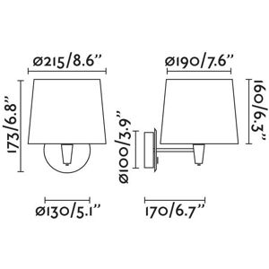 Faro Faro SAMBA Wall Light with Shade White - Wall Lighting Faro Faro SAMBA Wall Light with Shade White - Wall Lighting