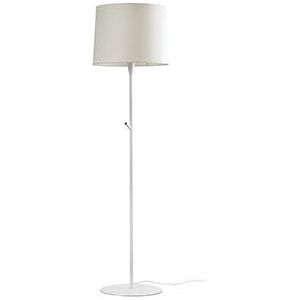 Luce da terra Faro - 15W E27 Bianco Acciaio - Paralume Rotondo Luce da terra Faro - 15W E27 Bianco Acciaio - Paralume Rotondo