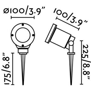 Faro Faro Tono - Outdoor Spike Light - Black - GU10 Faro Faro Tono - Outdoor Spike Light - Black - GU10