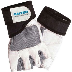 Guantes Fitness Salter Cuero y Spandex Gris L Guantes Fitness Salter Cuero y Spandex Gris L