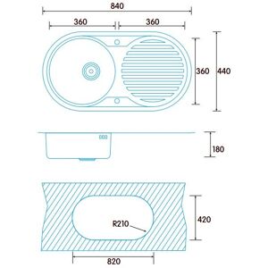 Edesa K2 SE 84 1C1E Reversible Top-mounted sink - Rectangular Stainless steel Edesa K2 SE 84 1C1E Reversible Top-mounted sink - Rectangular Stainless steel