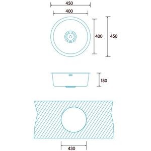 Edesa K2 SE 45 1C - Round stainless steel sink Edesa K2 SE 45 1C - Round stainless steel sink