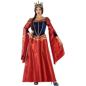 BigBuy Medieval Queen Costume for Adults - Red Navy Blue XS/S BigBuy Medieval Queen Costume for Adults - Red Navy Blue XS/S