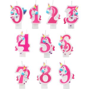 JADEO Pink Unicorn Number Candle - Birthday Decor JADEO Pink Unicorn Number Candle - Birthday Decor