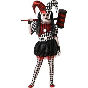 Costume Arlecchino Atosa per bambine - Costume di Halloween con cappello rosso e vestito Costume Arlecchino Atosa per bambine - Costume di Halloween con cappello rosso e vestito