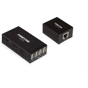 Estensore USB FONESTAR - 4 Porte, Cat 5e/6, Nero Estensore USB FONESTAR - 4 Porte, Cat 5e/6, Nero