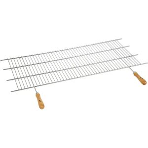 Barbacoa Zinc Sauvic de España - 100x40cm Acero con Manijas de Madera Barbacoa Zinc Sauvic de España - 100x40cm Acero con Manijas de Madera