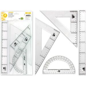 Conjunto de Réguas de Cristal Liderpapel JG02 - 4 Peças Conjunto de Réguas de Cristal Liderpapel JG02 - 4 Peças
