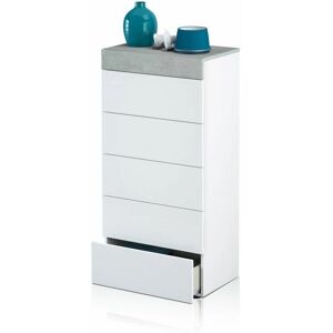 Duehome Blanco Artik Gris Cemento 61cm Cómoda - Muebles de Dormitorio Duehome Blanco Artik Gris Cemento 61cm Cómoda - Muebles de Dormitorio
