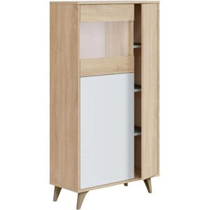 MIRAKEMUEBLE Kikua Plus 3P Mueble Expositor Nórdico Blanco Madera MIRAKEMUEBLE Kikua Plus 3P Mueble Expositor Nórdico Blanco Madera