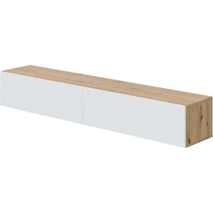 Móvel de TV suspenso Kaway - Roble Nodi & Branco Artik - 180cm Móvel de TV suspenso Kaway - Roble Nodi & Branco Artik - 180cm