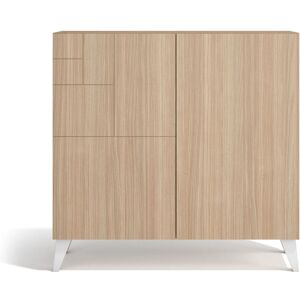 Zapatero Herdasa Bergen - Nogal claro, Patas blancas - Mueble de almacenamiento Zapatero Herdasa Bergen - Nogal claro, Patas blancas - Mueble de almacenamiento