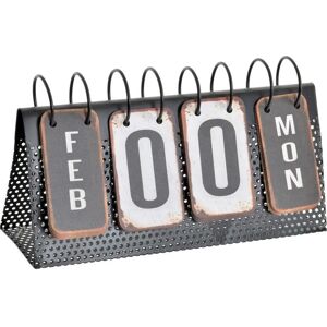 Calendrier DKD Home Decor Blanc Noir 34 x 13 x 21 cm - Publicité Calendrier DKD Home Decor Blanc Noir 34 x 13 x 21 cm - Publicité