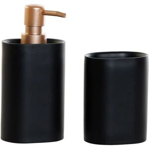 DKD Home Decor Black Golden Bath Set - Glam, 2 pcs DKD Home Decor Black Golden Bath Set - Glam, 2 pcs
