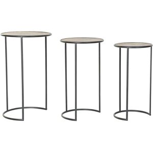 DKD Home Decor Set van 3 kleine zwarte metalen vintage tafels DKD Home Decor Set van 3 kleine zwarte metalen vintage tafels