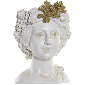 DKD Home Decor Lady Golden White Resin - Bloempot DKD Home Decor Lady Golden White Resin - Bloempot