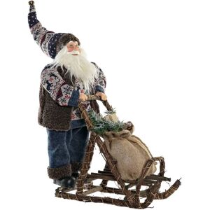 DKD Home Decor Jultomte Blå Brun Trä Juldekoration - Julkula DKD Home Decor Jultomte Blå Brun Trä Juldekoration - Julkula