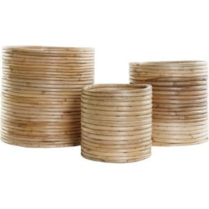 DKD Home Decor Planters - Bali Natural Brown Rattan Set of 3 DKD Home Decor Planters - Bali Natural Brown Rattan Set of 3