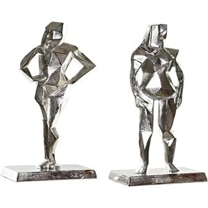Srebrna Figurka dekoracyjna DKD Home Decor - 23x13x62cm - 2 sztuki Srebrna Figurka dekoracyjna DKD Home Decor - 23x13x62cm - 2 sztuki