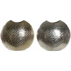 DKD Home Decor Silver-Golden Aluminium Vase - Set of 2 DKD Home Decor Silver-Golden Aluminium Vase - Set of 2