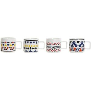 DKD Home Decor Mok - Multicolor - 420 Ml - Set van 4 DKD Home Decor Mok - Multicolor - 420 Ml - Set van 4