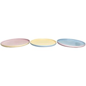 DKD Home Decor Bone China Borden Set - Veelkleurig - 26x26cm DKD Home Decor Bone China Borden Set - Veelkleurig - 26x26cm