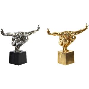 Statua Decorativa DKD Home Decor - Oro Argento - 38x13.5x26cm - 2 pezzi Statua Decorativa DKD Home Decor - Oro Argento - 38x13.5x26cm - 2 pezzi