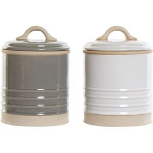 DKD Home Decor Gray/White Vintage Ceramic Jar - Food Storage DKD Home Decor Gray/White Vintage Ceramic Jar - Food Storage