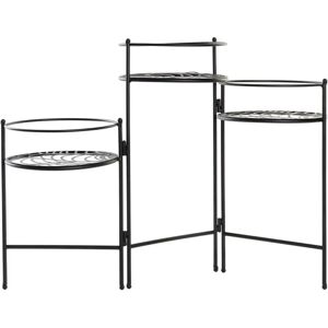 DKD HOME DECOR Plant Pot - 3-in-1 Black Metal Tropical DKD HOME DECOR Plant Pot - 3-in-1 Black Metal Tropical