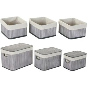 DKD Home Decor Beige Grå Bambu MDF Korgset - Korgset DKD Home Decor Beige Grå Bambu MDF Korgset - Korgset