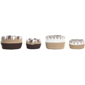 DKD Home Decor Mandenset - Katoenvezel - 2 Stuks - 27x27x17cm DKD Home Decor Mandenset - Katoenvezel - 2 Stuks - 27x27x17cm