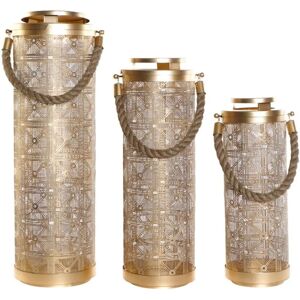 DKD Home Decor Golden Metal Jute Table Mat Set - Table Type DKD Home Decor Golden Metal Jute Table Mat Set - Table Type