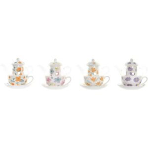 Zestaw kolorowych czajników z porcelany Dkd Home Decor - 250 ml - 4 sztuki Zestaw kolorowych czajników z porcelany Dkd Home Decor - 250 ml - 4 sztuki