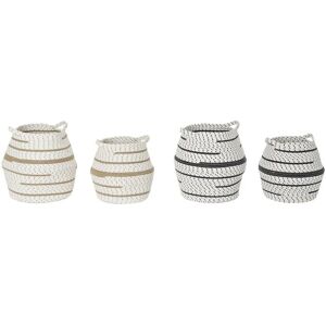 DKD Home Decor Basket Set - Cotton Jute - 40x40x40 cm - 2 Units DKD Home Decor Basket Set - Cotton Jute - 40x40x40 cm - 2 Units
